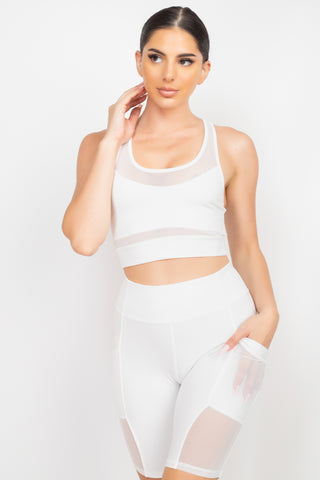 Racerback Mesh Top & Activewear Shorts Set